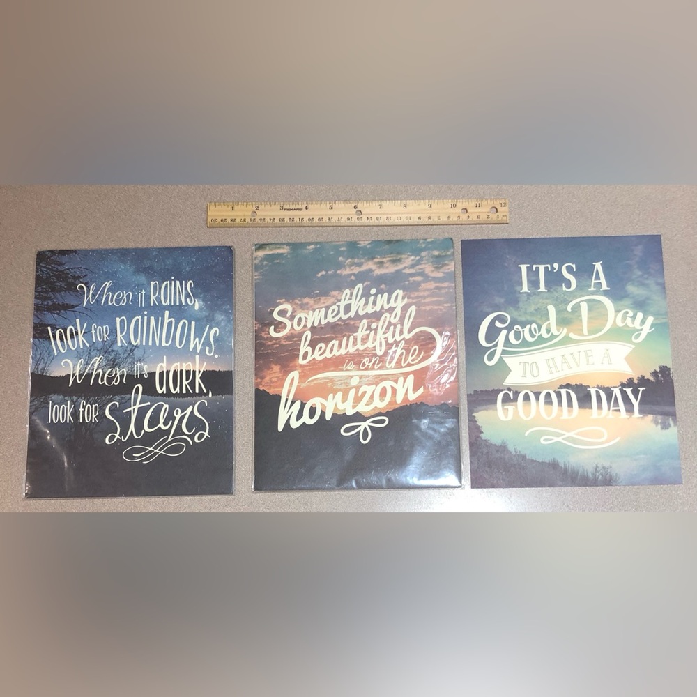 Set of 3 - Studio Oh! Art Prints w/ Nature Backdrop & Aspirational Sayings 8x10